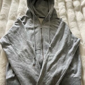 Brandy Melville Gray Zip Up Sweater